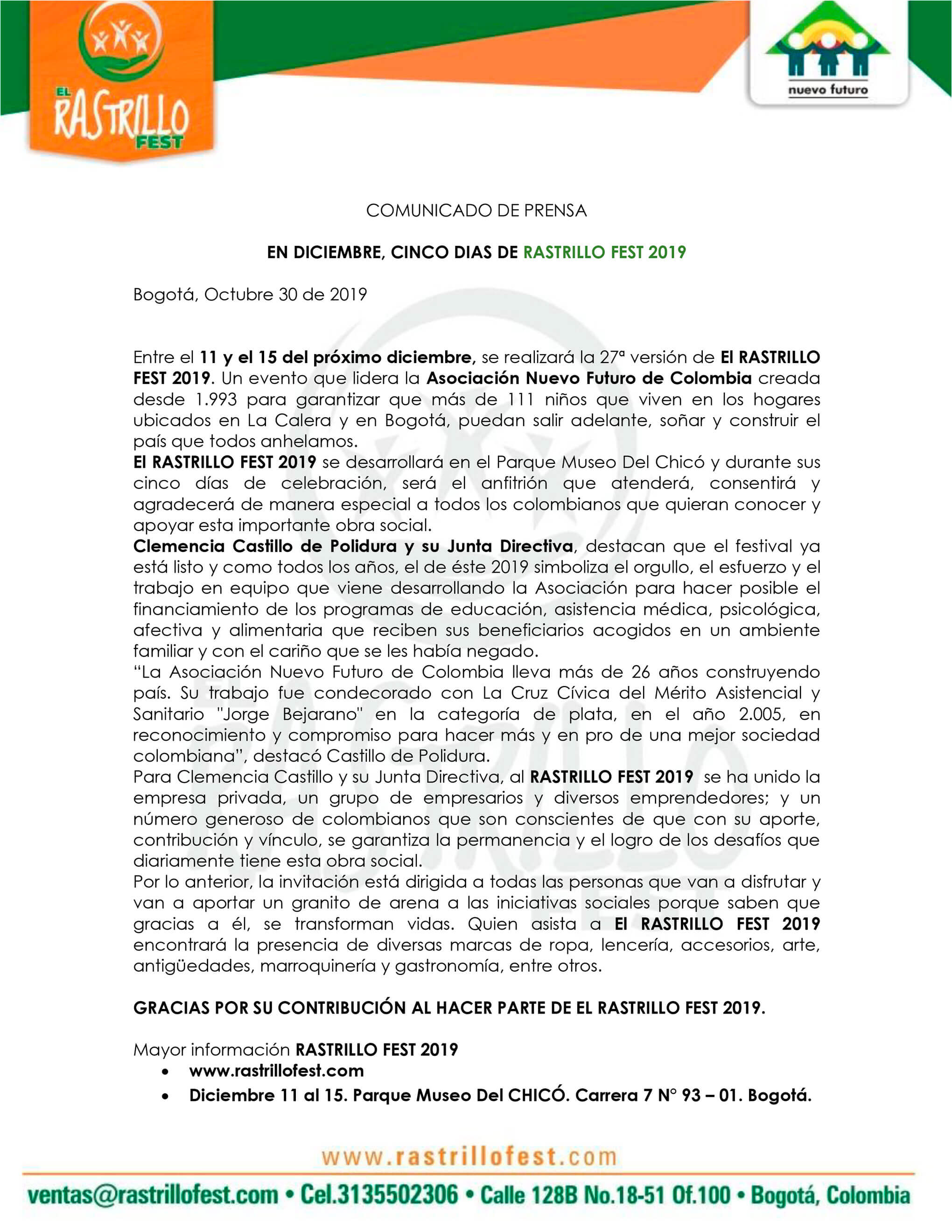Comunicado de prensa